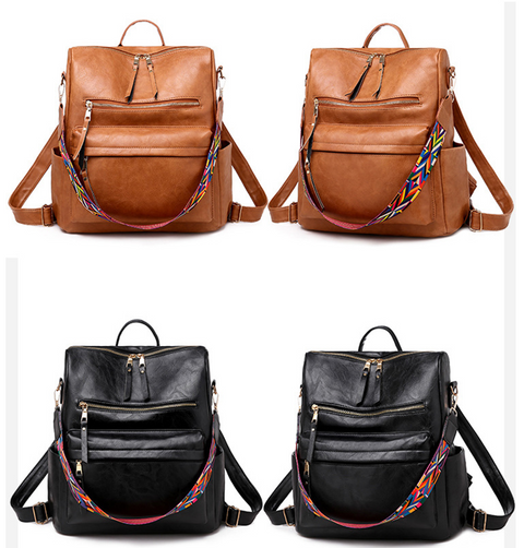Womens Fashion Backpack - Plain Colours