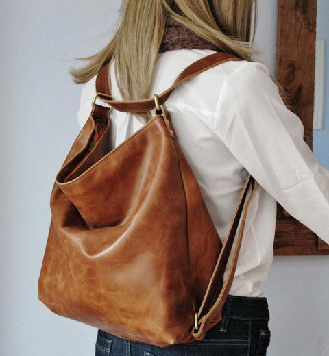 Women's Vegan Leather Fashion Shoulder Bag / Backpack Hybrid Bag