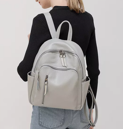 Womens Mid Size Vegan Leather Fashion Backpack