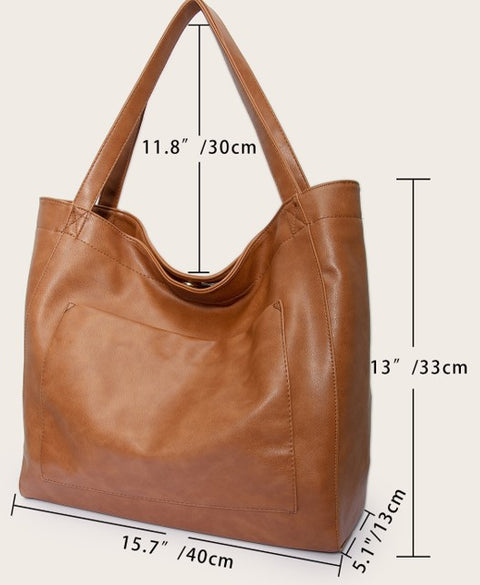 Large Women's Vegan Leather Fashion Tote Bag