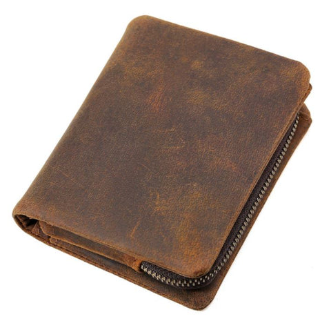 Mens Premium Genuine Leather Wallet with Detachable Coin Pouch