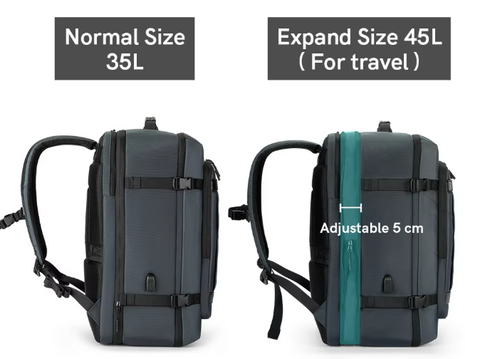 Kingsons Lockable Expandable Travel Backpack with Free Extras