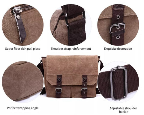 Canvas Messenger Bag - Medium