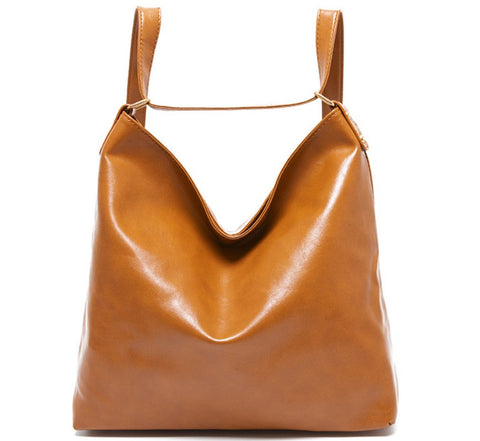 Women's Vegan Leather Fashion Shoulder Bag / Backpack Hybrid Bag