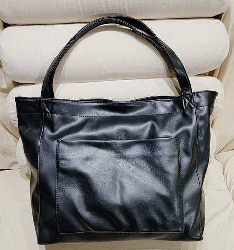 Large Women's Vegan Leather Fashion Tote Bag