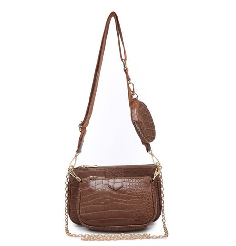 Womens Designer Fashion Small Shoulder Bag / Purse Set - 3 in 1