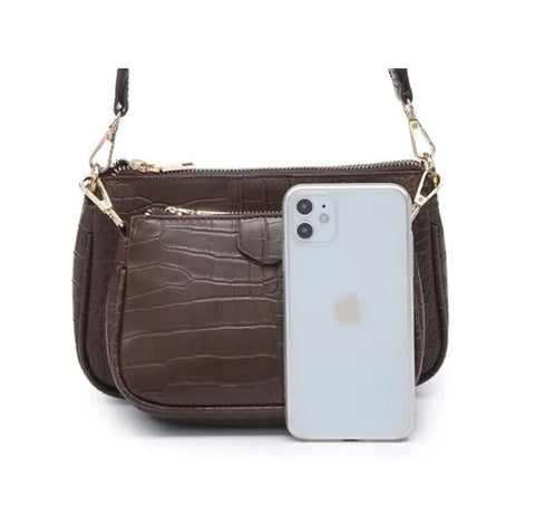 Womens Designer Fashion Small Shoulder Bag / Purse Set - 3 in 1