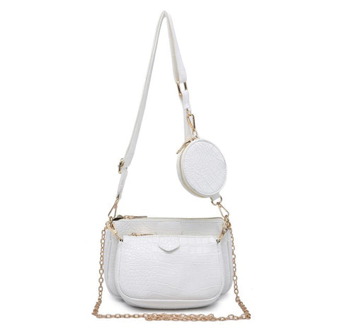 Womens Designer Fashion Small Shoulder Bag / Purse Set - 3 in 1