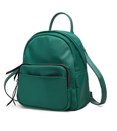 Green leather backpack on sale purse