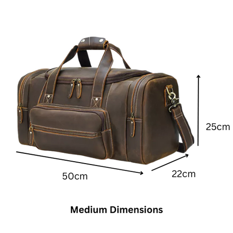 Classic Style Cows Hide Leather Duffel Bag
