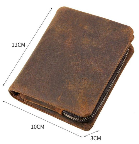 Mens Premium Genuine Leather Wallet with Detachable Coin Pouch