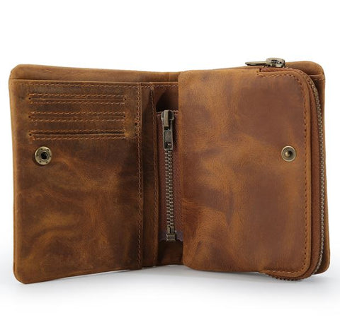 Mens Premium Genuine Leather Wallet with Detachable Coin Pouch